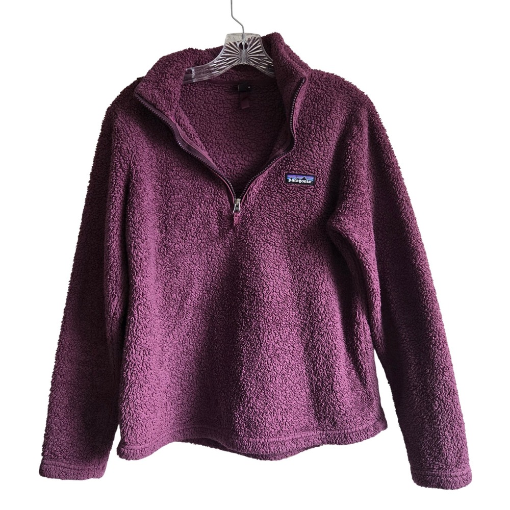 Patagonia M Los Gatos 1/4 Zip Pullover Womens Purple Sherpa Fleece 25235 - Picture 1 of 8